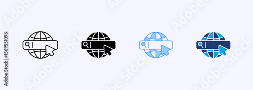 Search Engine Icon Set Multiple Style Collection