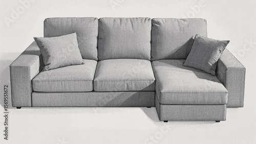 Weightless Rest Living room sofa grey isolated watercolor vector illustration svg
