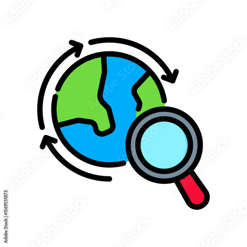 Explore lineal color icon