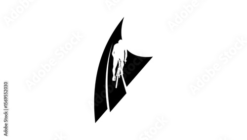 Velodrome Cycling, black isolated silhouette