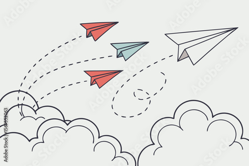 paper plane flying