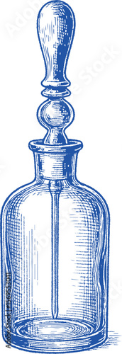 A detailed hand-drawn illustration of laboratory tool. Ideal for quality testing, cosmetic R&D, skincare formulation and vintage science-themed design.	