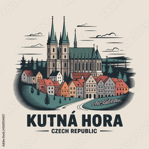 Kutná Hora Czech Republic Gothic Church Poster