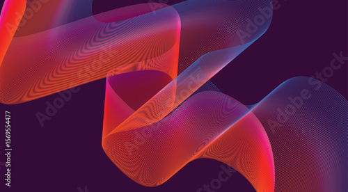 Blend Wavy Curved Background Colorful Gradient Design Abstract Vector Illustration