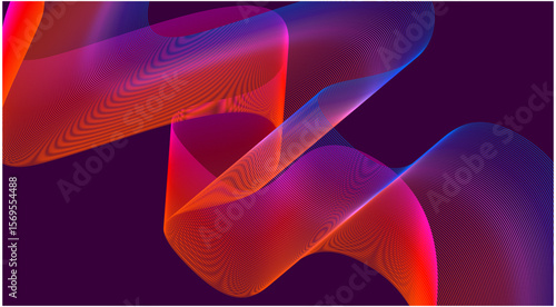 Blend Wavy Curved Background Colorful Gradient Design Abstract Vector Illustration