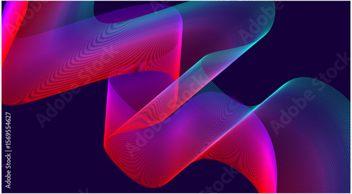 Blend Wavy Curved Background Pink Gradient Design Abstract Vector Illustration