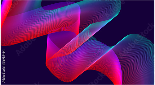 Blend Wavy Curved Background Pink Gradient Design Abstract Vector Illustration