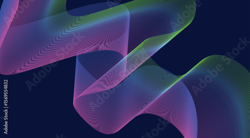 Blend Wavy Curved Background Purple Gradient Design Abstract Vector Illustration
