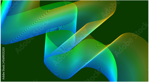 Blend Wavy Curved Background Gradient Design Abstract Vector Illustration