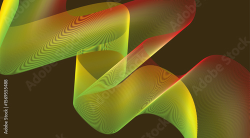 Blend Wavy Curved Background Brown Gradient Design Abstract Vector Illustration