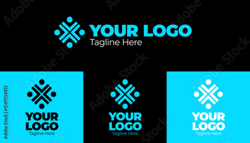 Geometric woven tech identity logo