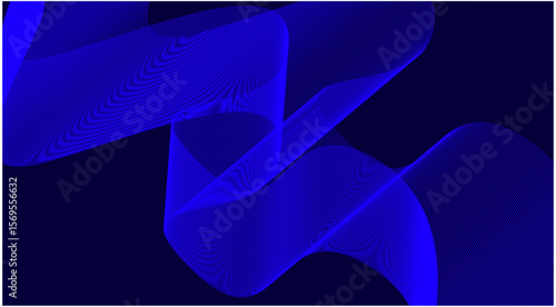 Blend Wavy Curved Background Blue Design Abstract Vector Illustration