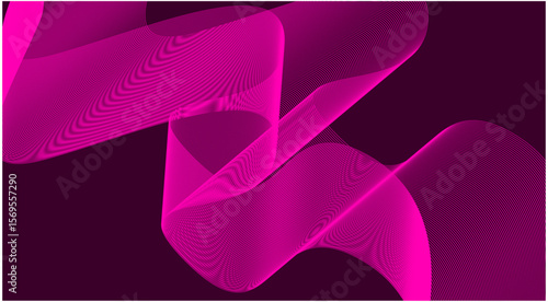 Abstract Wave Background Pink Color Design Stylized Lines Art Vector Illustration
