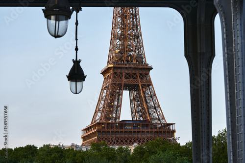 Framed by Steel: Eiffel Tower View from Bir-Hakeim Bridge