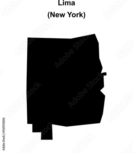 Lima (New York) blank outline map