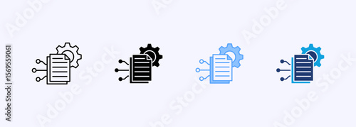 Data Extraction Icon Set Multiple Style Collection