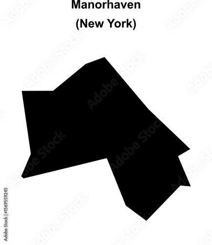 Manorhaven (New York) blank outline map