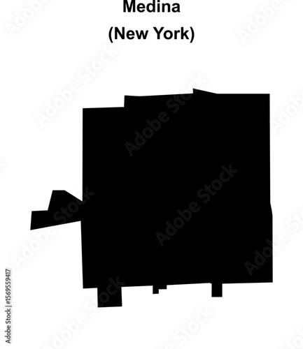 Medina (New York) blank outline map