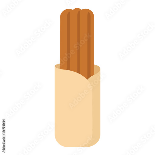Churro food vector, Mexican Food clipart, Mexican Churro illustration, food isolated
