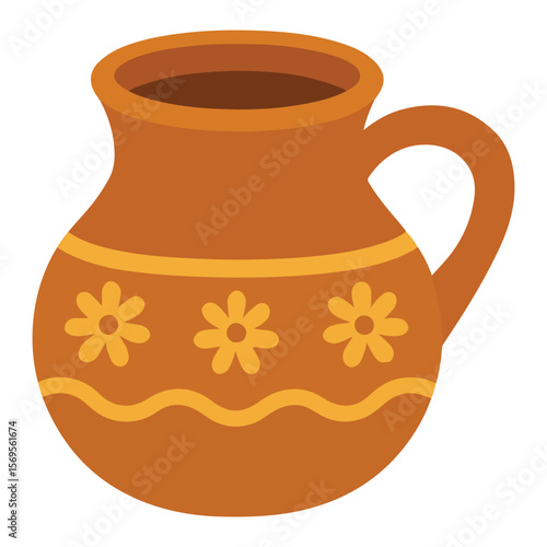 Mexican Coffee Pot vector, Mexican clipart design, mexican traditional illustration
