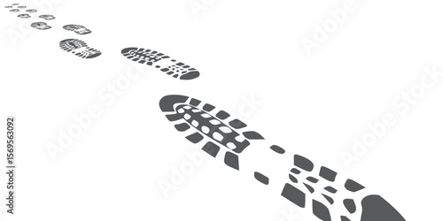 footprint shoe sole tracking path on transparent background, shoe footprint path vector illustration