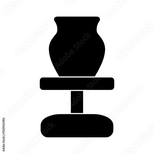 Pottery wheel icon representing ceramics and handcraft – filled