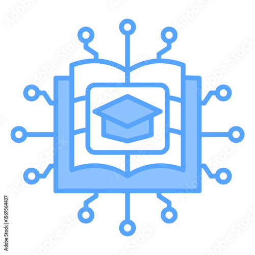 Ai In Education Blue Icon