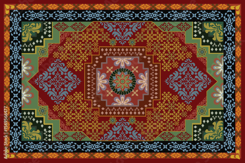 the traditional Persian style carpet 