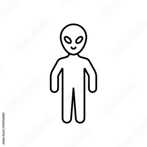 Little Extraterrestrial Alien Line Icon