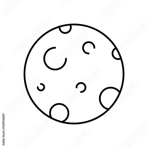 Big Moon Celestial Body Line Icon
