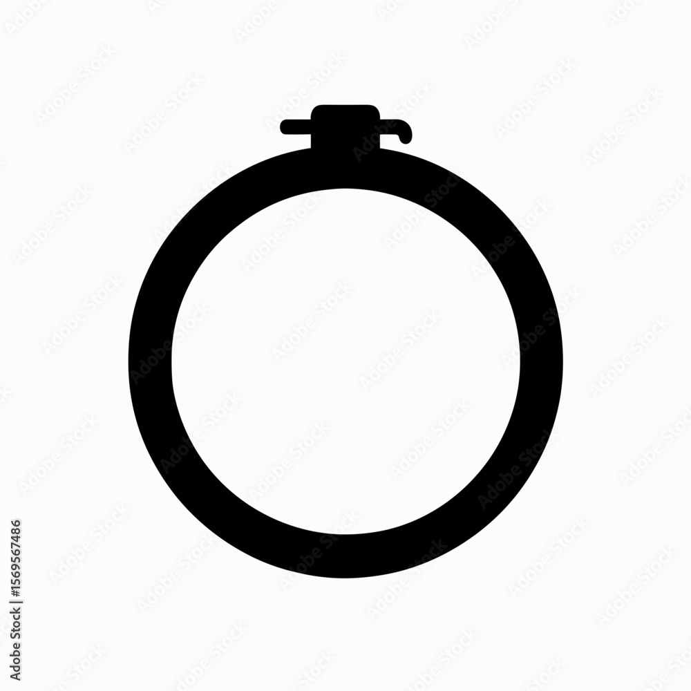 Embroidery hoop icon representing textile and hand stitching – filled Embroidery hoop icon representing textile and hand stitching – filled