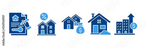 Property Investment Icon Set Multiple Style Collection, Containing design Real Estate, House, Mortgage, Property Development