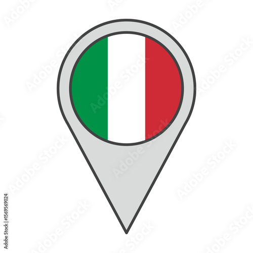 Free Download Vector illustration of a geolocation tag colored with the flag of Italy - GFXLoad