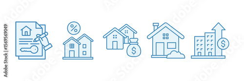 Property Investment Icon Set Multiple Style Collection, Containing design Real Estate, House, Mortgage, Property Development