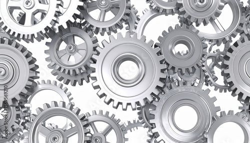 Wallpaper Mural Complex Interlocking Gears In White Background Torontodigital.ca