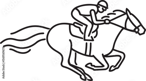 Jockey riding a galloping horse in a race horse racing