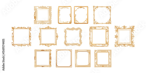 Vector frames collection decorative vintage picture frame photo frame design set