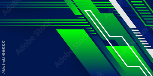 Abstract blue banner design vector, dynamic sporty horizontal background template for media promotion or web banner arts vector