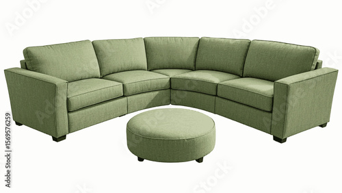Domestic Flow Living room sofa green isolated watercolor vector illustration svg