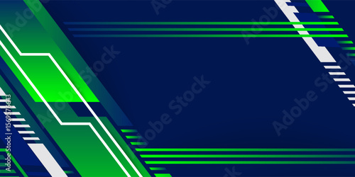 Abstract blue banner design vector, dynamic sporty horizontal background template for media promotion or web banner arts vector