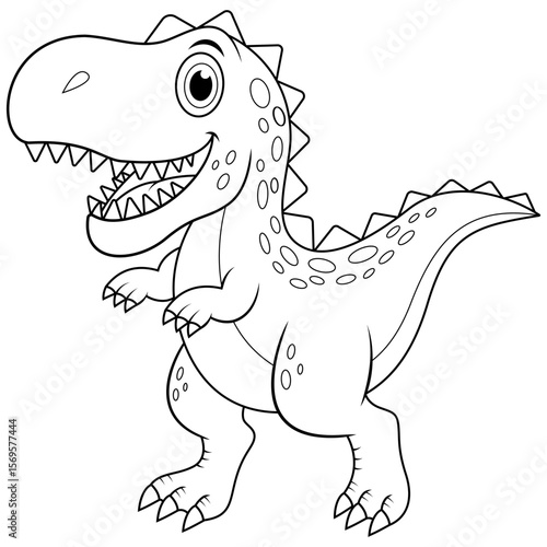 Cartoon tyrannosaurus rex line art