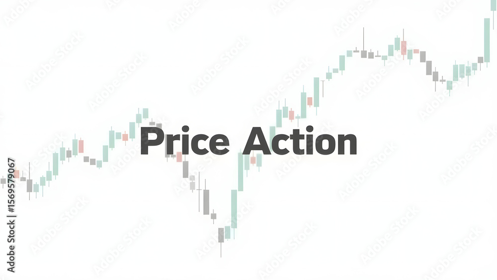 Flat vector with “Price Action” text and simple candlestick chart. No indicators, clean style. Ideal for technical analysis, education, or trading platforms. Flat vector with “Price Action” text and simple candlestick chart. No indicators, clean style. Ideal for technical analysis, education, or trading platforms.