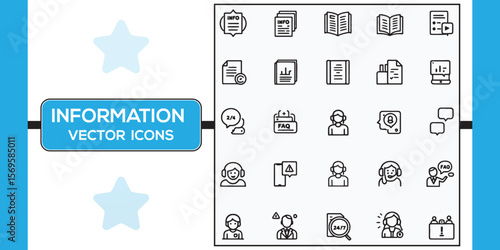 Information Icons Set – Thin Line Vector Symbols for Web and Apps