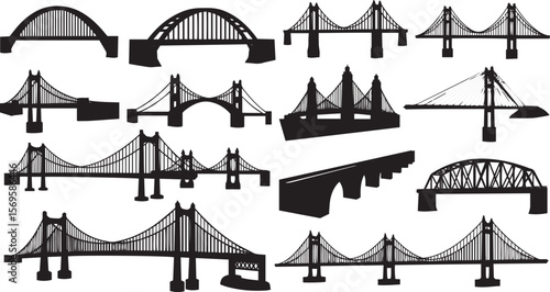vector illustration of  bridges