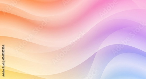 Wallpaper Mural Abstract background with flowing waves and a gradient from yellow to pink and blue Torontodigital.ca