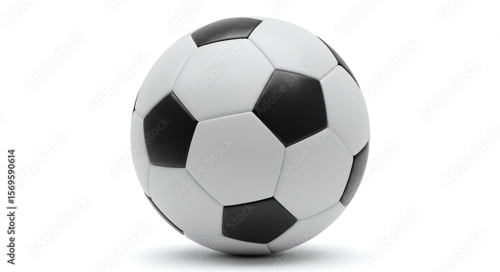 Classic Black and White Soccer Ball on White Background Classic Black and White Soccer Ball on White Background
