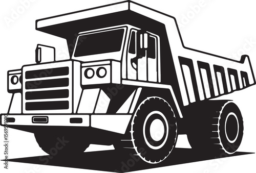 Heavy duty mining truck silhouette dump truck heavy equipment