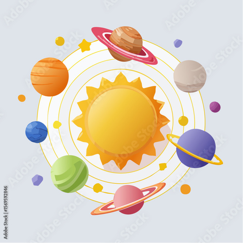 The Solar System consists of the Sun and all the objects that orbit it, including planets, dwarf planets, moons, asteroids, comets, and other space debris-v1