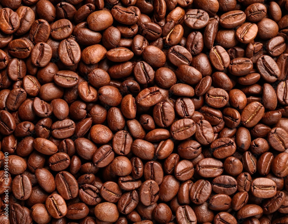 Naklejka premium Coffee beans close up