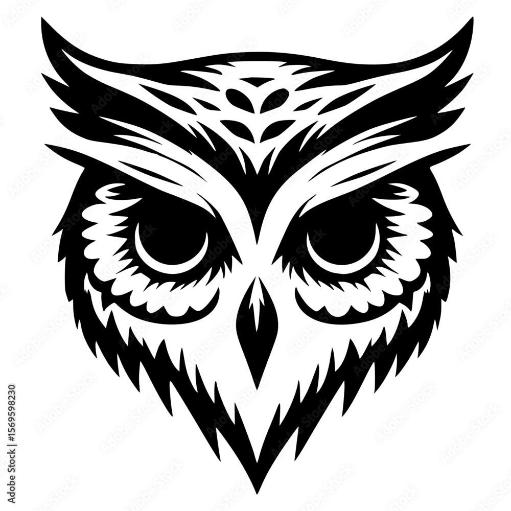 Obraz premium Owl face design silhouette